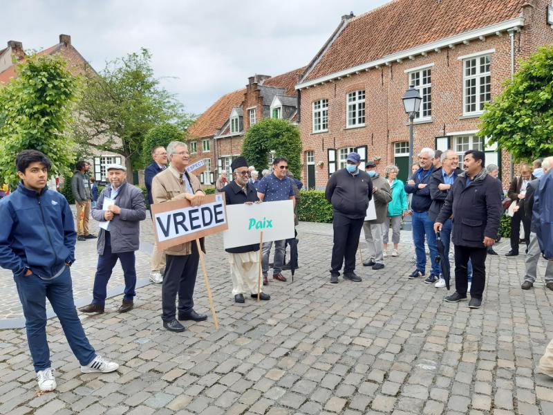 Aankomst vredeswandeling begijnhof © Bisdom Antwerpen