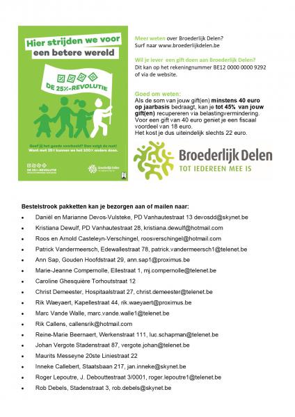 2023 flyer Broederlijk Delen © Broederlijk Delen Krekedal Kortemark 2023