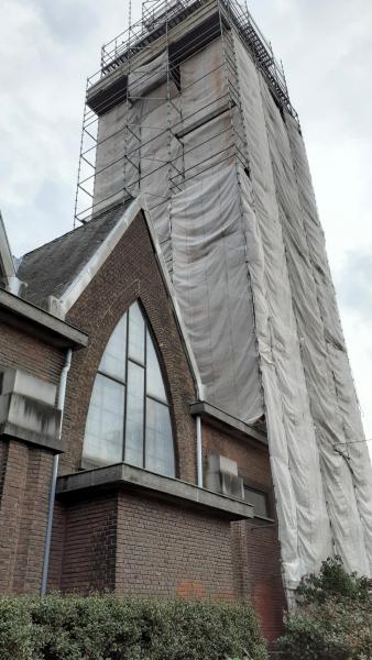 De zondagskerk van PE Rupelkerk Sint Franciscus staat flink in de steigers © RB