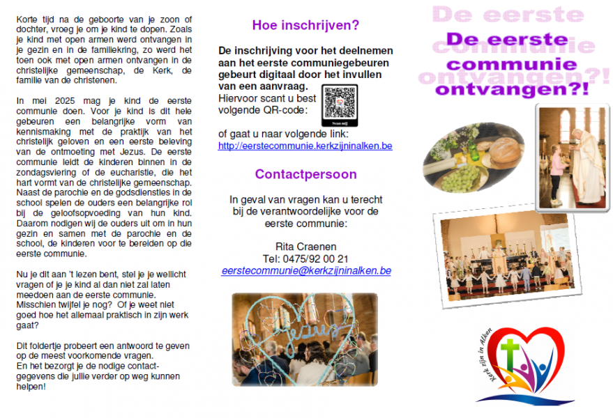Folder eerste communie - deel 1 © Federatie Alken