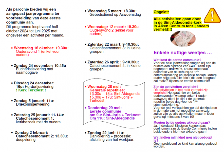 Folder eerste communie - deel 2 © Federatie Alken