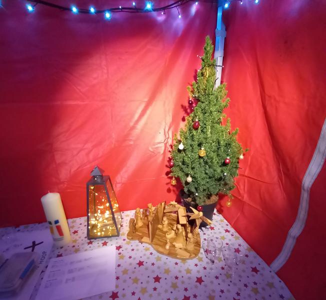 Ook de kerststal had een plaatsje © Luc Beeldens