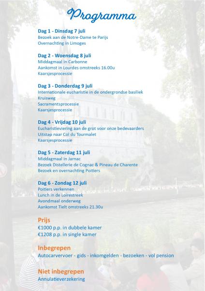 Lourdesbedevaart 2026: programma 