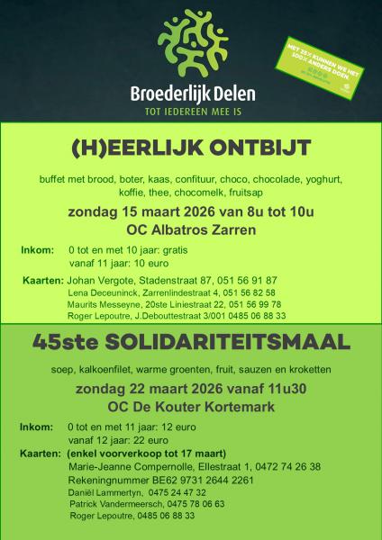 flyer Broederlijk Delen bladzijde1. © Broederlijk Delen Krekedal Kortemark 2026