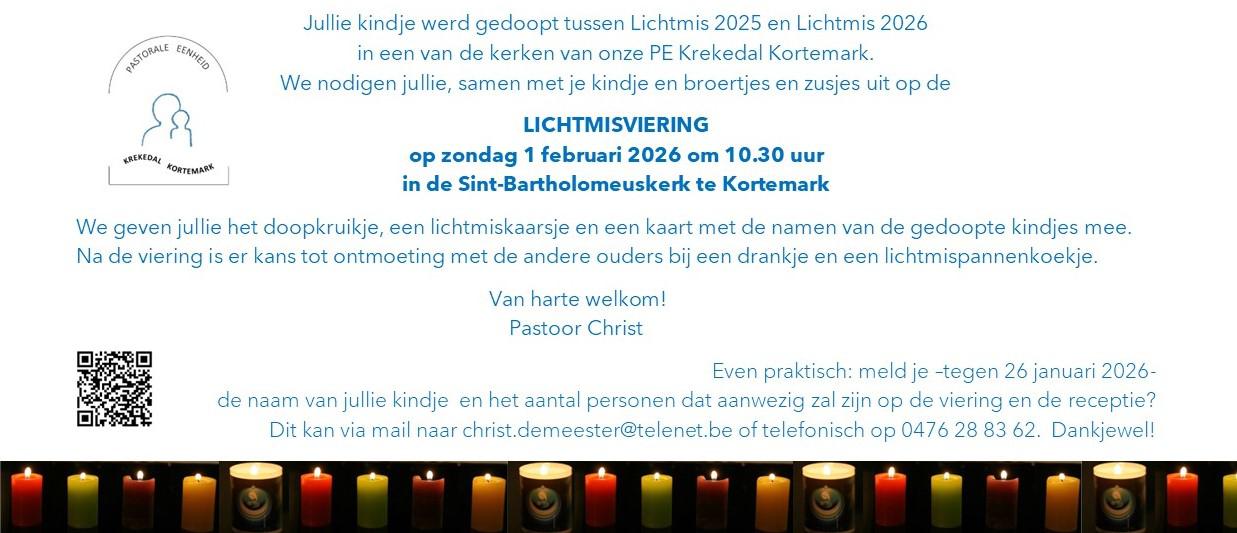 2026 uitnodiging Lichtmis PE Krekedal Kortemark © Pastorale Eenheid O.L.V. Krekedal Kortemark