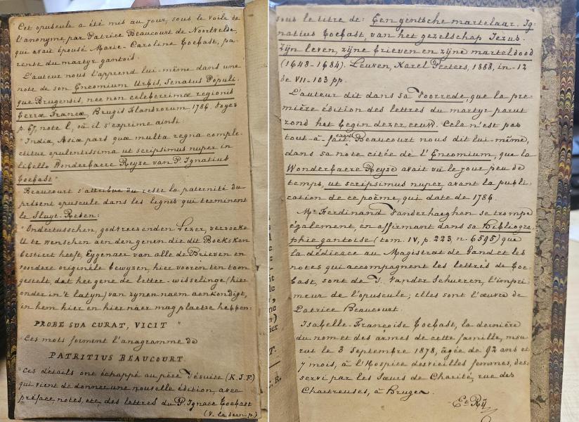 Aantekeningen Rembry © Bibliotheek Grootseminarie