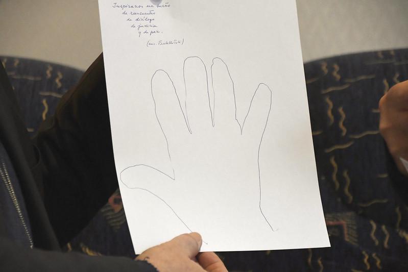 Handafdruk van paus Franciscus 