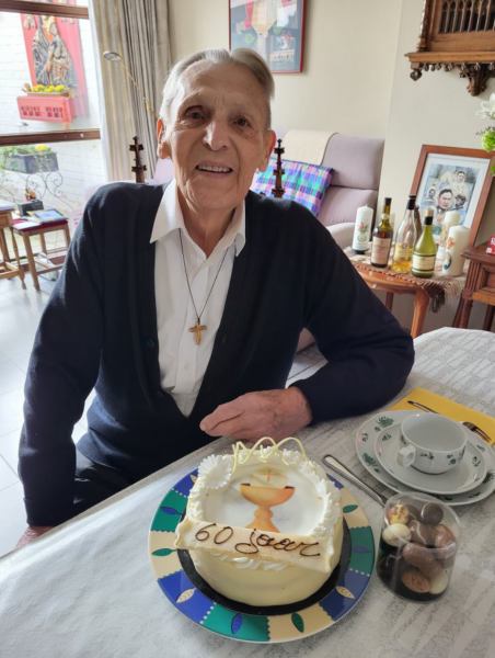 Op 25 maart mocht pater Geeraard zijn diamanten jubileum vieren. Proficiat! 