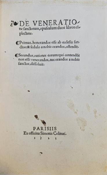 Derde boek over de verering van heiligen © Bibliotheek Grootseminarie