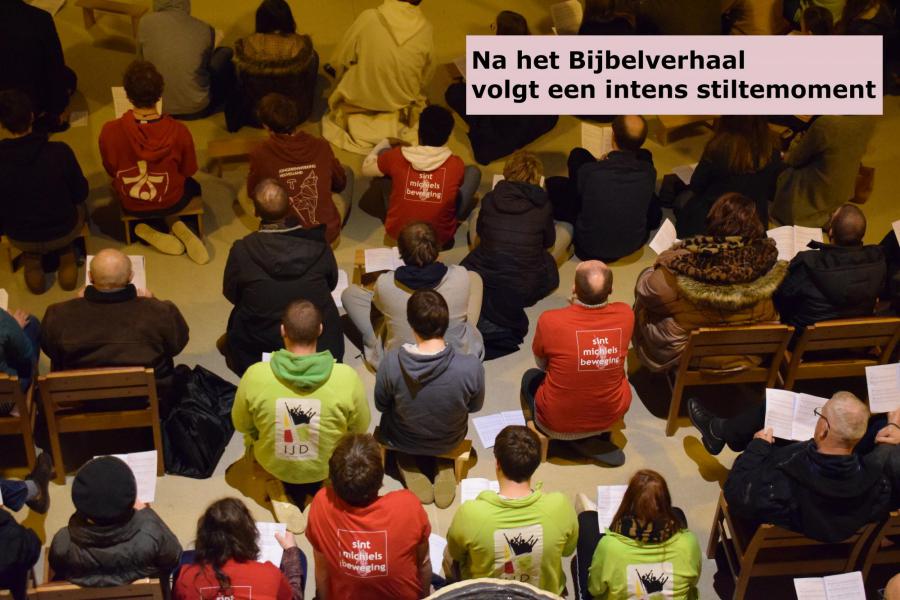 Na het Bijbelverhaal volgt een intens stiltemoment © Inge Cordemans