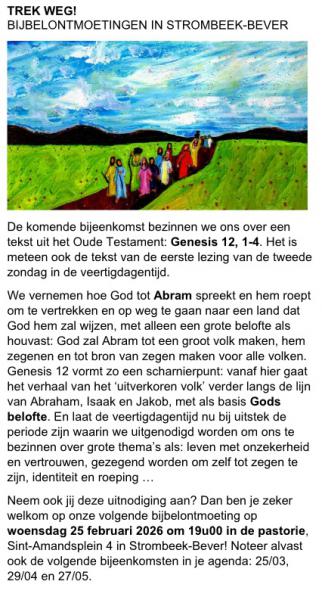 Bijbelontmoeting woensdag 25 februari 2026 