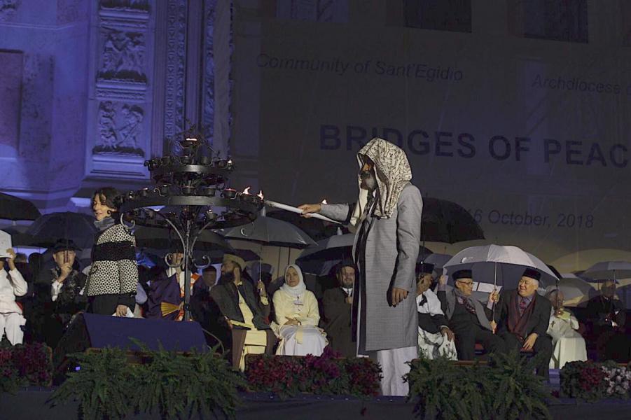 Beeld van de slotceremonie op de Piazza Maggiore in Bologna © Sant'Egidio