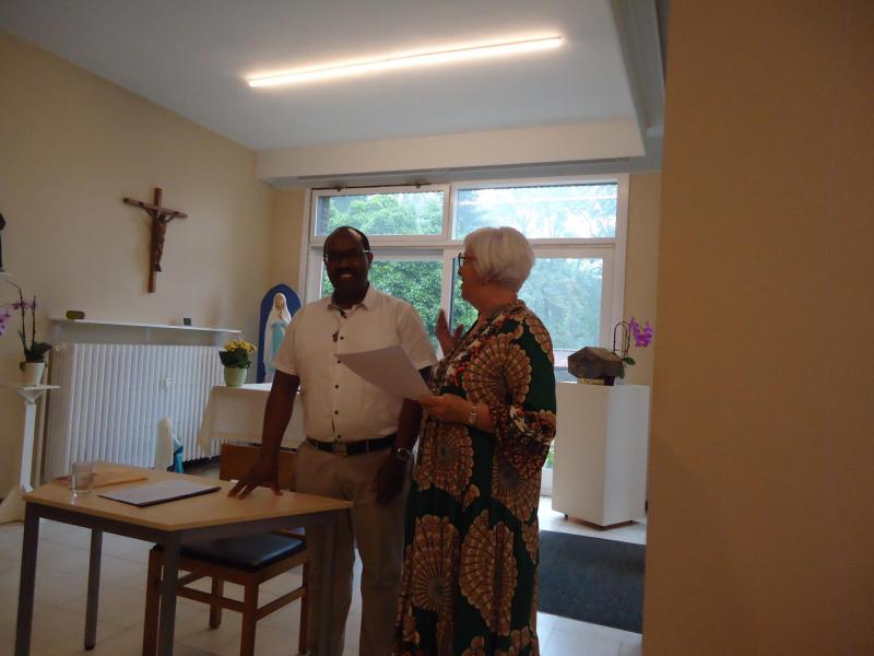 Théogène Havugimana en Martine Goossens (Missio België en Gent) © Bisdom Gent, foto: Paul De Neve