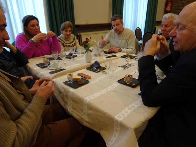 Marlee en Pascal, Dominique De Meulder, Leo De Bie, Lieve Claes-Theeuws, dochter Heidi en schoonzoon Paul © Mia Verbanck