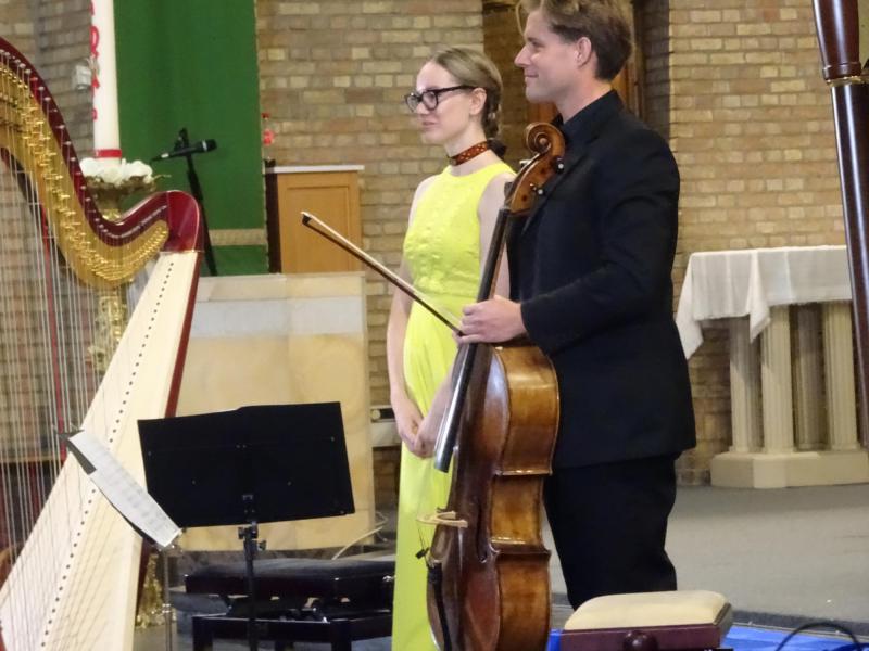 Natalia Smishchenko en Christop Bunzendahl na het Ave Maria van Mikhail Shukh © Mia Verbanck