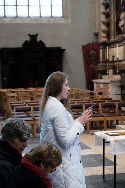 De Oekraïense gemeenschap vierde de Goddelijke Liturgie in de Sint-Kwintenskerk te Leuven © Pastorale zone Leuven aan de Dijle