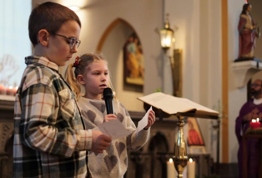 Gezinsviering op Gaudete-zondag 2025 in Leuven Noord © Pastorale zone Leuven aan de Dijle