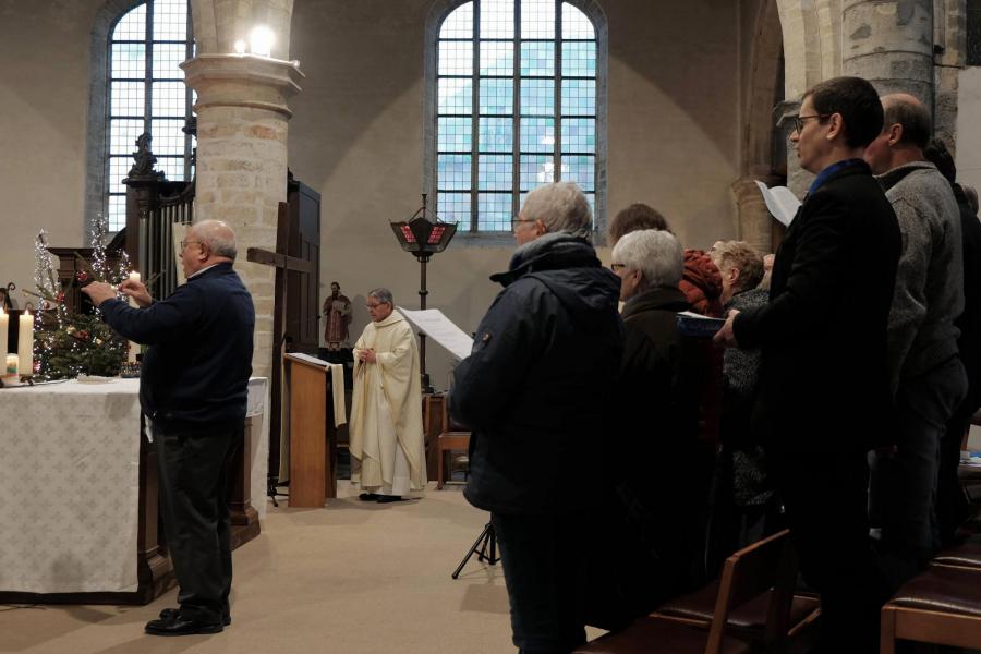 Eucharistieviering vóór de traditionele nieuwjaarsreceptie in Sint Geertrui 2024 © Pastorale zone Leuven aan de Dijle