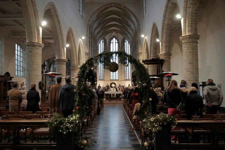 Eucharistieviering vóór de traditionele nieuwjaarsreceptie in Sint Geertrui 2024 © Pastorale zone Leuven aan de Dijle