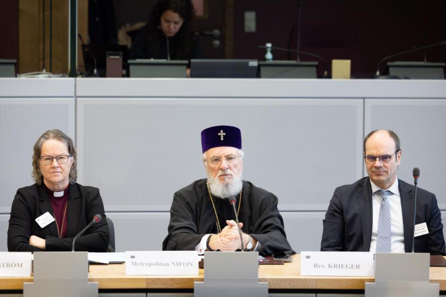 De delegatie met afgevaardigden van de Wereldraad van Kerken © WCC
