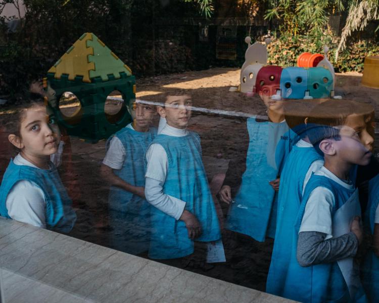 Leerlingen van de Ecole du Carmel Saint-Joseph in Libanon © J.-M.Gautier