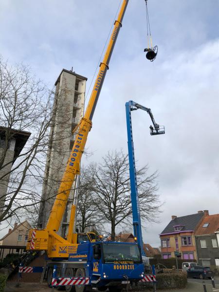 Afbraak kerktoren O.-L.-Vrouw Ten Hemel Opgenomen Eeklo Oostveld © Jan Vermeire