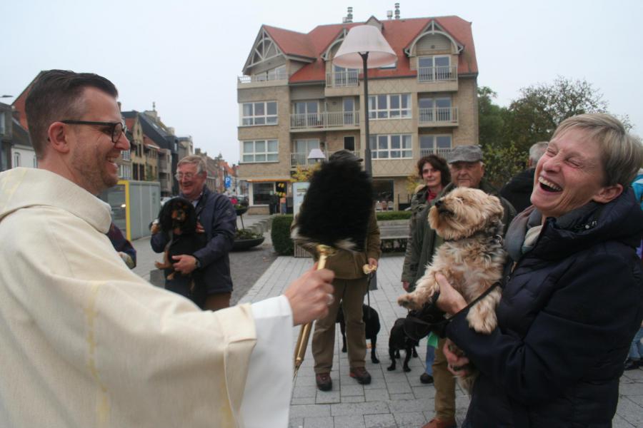Er waren heel wat honden met hun baasje © Freddy Bluekens