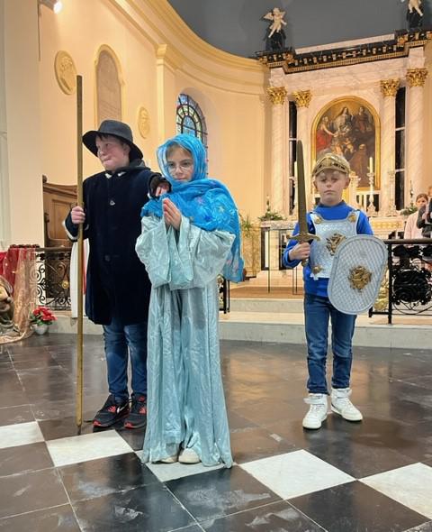 Kerstviering met de leerlingen van de basisschool Sint-Joris te Beernem 