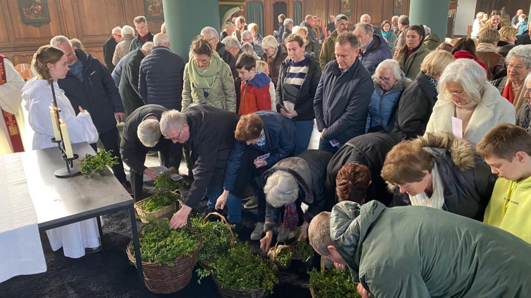 Palmzondag in de Sint-Lambertuskerk te Oedelem 