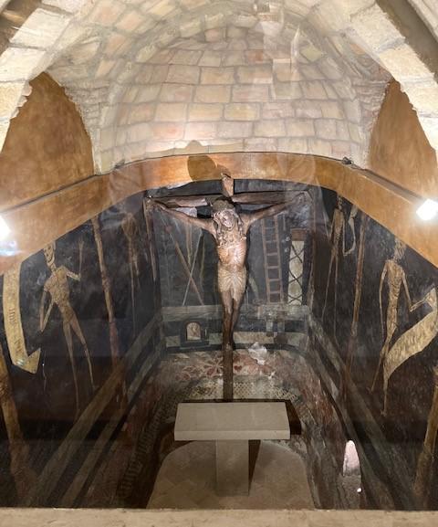 Het beeld van de glimlachende Christus in het kasteel van H. Franciscus Xaverius 