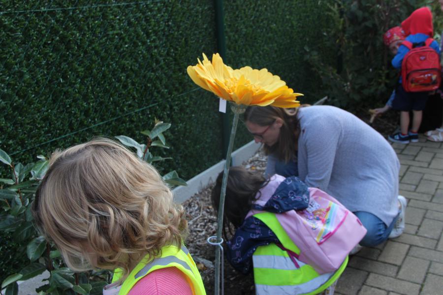 De kleuters krijgen een bloembol om te planten. Zoals we hopen dat de bloemen bloeien, zo hopen we ook dat ontwikkeling van de kleuter groeit en dat hun hoop mag waar-zijn. 
