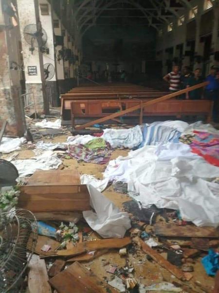 Ravage in één van de getroffen kerken 