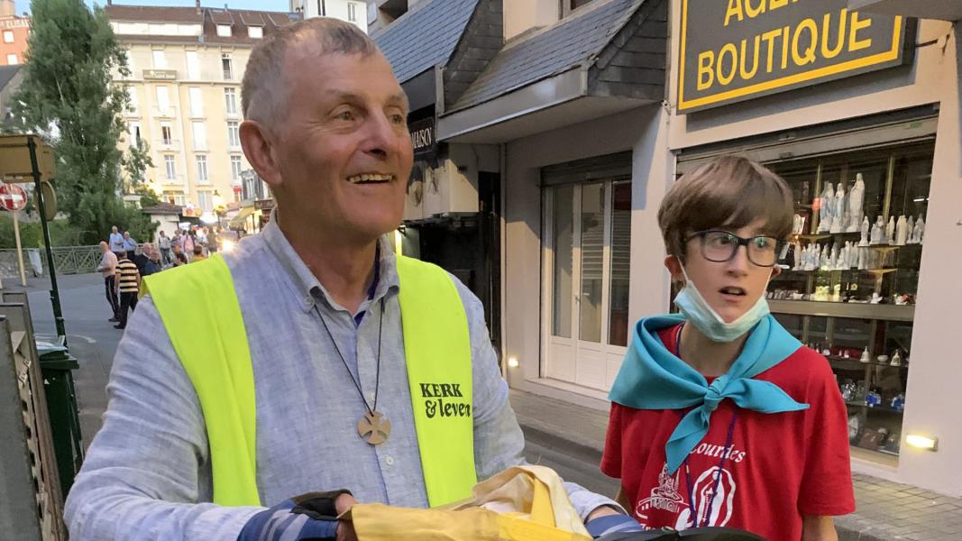 Pelgrim Tony Poorters aangekomen in Lourdes op 13 juli © T Poorters