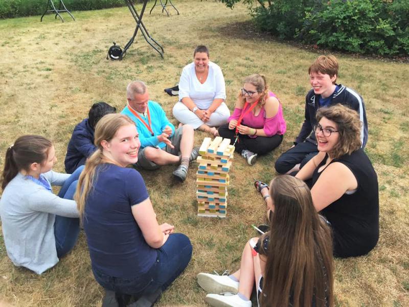 De reuze-Jenga was natuurlijk ook van de partij! 