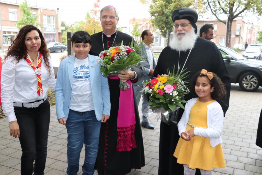 Onze bisschop Mgr. Johan Bonny en de bisschop van de Koptisch Orthodoxe christenen, Mgr? Anba Arsany, worden feestelijk verwelkomd 