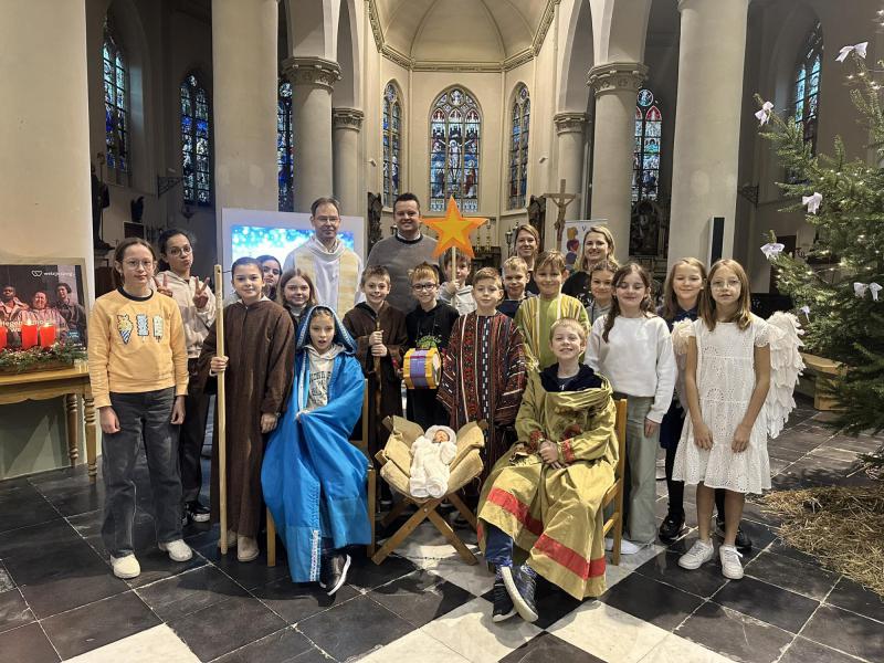 kerstviering met de leerlingen van de Centrumschool in Wingene 