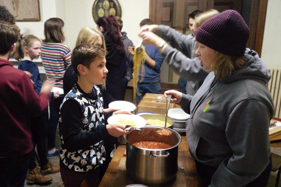 Het was het zeker waard om aan te schuiven voor de spaghetti! © BVR