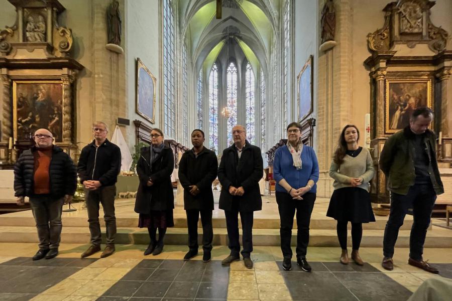 De gemeenschapsploeg van Sint Kwinten aangesteld tijdens de viering van het feest van Epifanie 2023 © Pastorale zone Leuven aan de Dijle