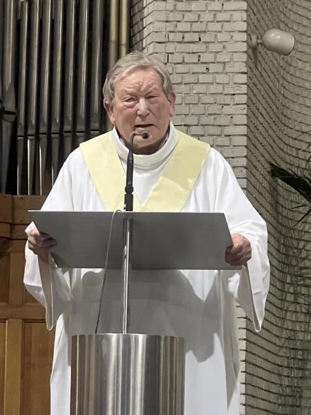 Rik Corens tijdens de homilie © Dirk Bellens