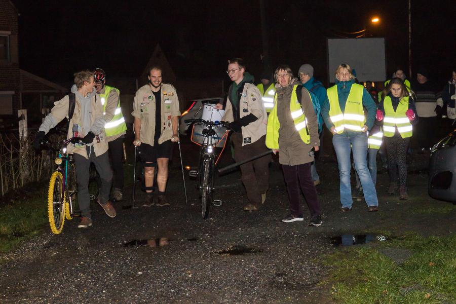 De scouts komen aan in Boutersem © Christel Nijs