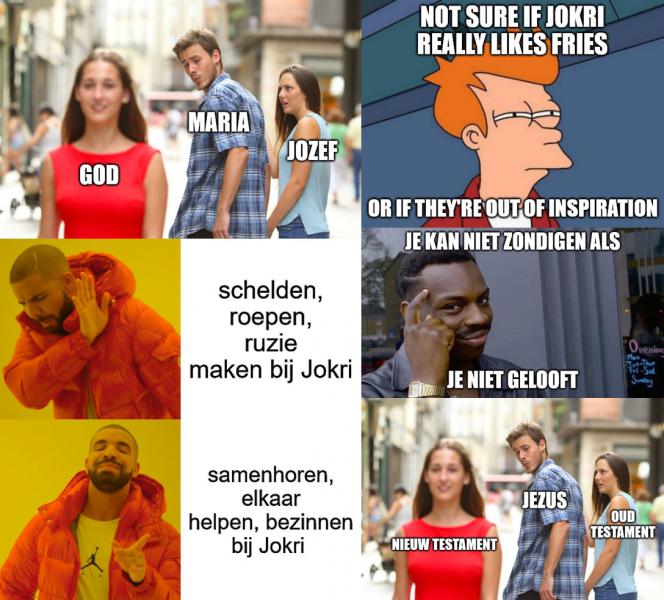 Een greep uit de onderschriften die we verzonnen om het geloof eens van de humoristische kant te bekijken. © BVR