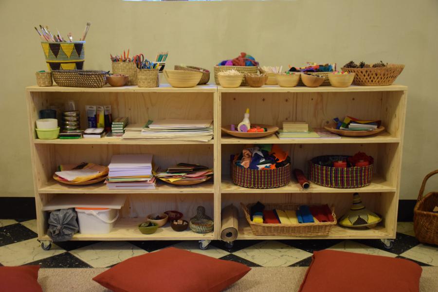 Crea-kast in de Godly Play ruimte in Vaalbeek © Hilde Pex