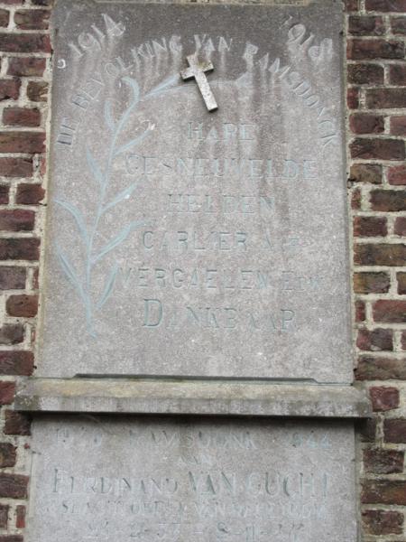 Gedenksteen WO I, Kerk Sint-Martinus,  Ramsdonk 