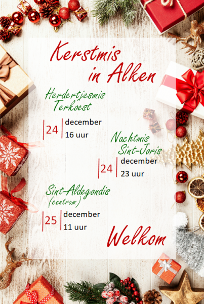 Overzicht vieringen Kerst 2024 © Federatie Alken 