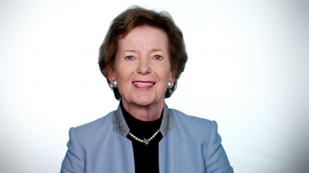 Mary Robinson, eerste vrouwelijke president van Ierland. © EO