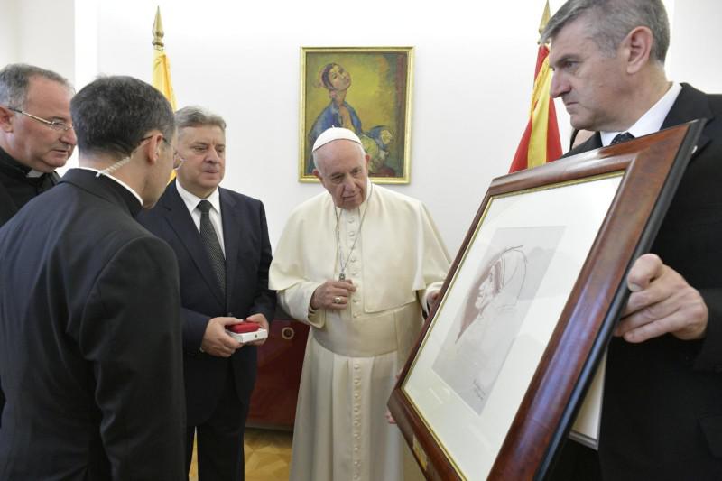 Paus Franciscus ontmoette dinsdagmorgen de president van Noord-Macedonië © Vatican Media