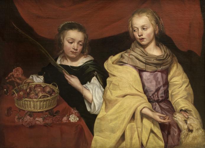 Michaelina Wautier, twee meisjes in de rollen van de heilige Agnes en Dorothea. © Wikicommons