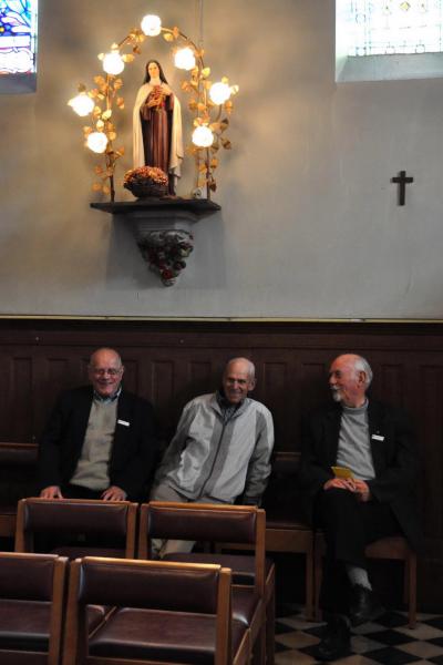 Pater Leo (r) met Fons (l) en Marcel (m) © Pastorale Zone Boutersem