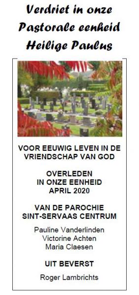 Vreugde en verdriet april 2020 