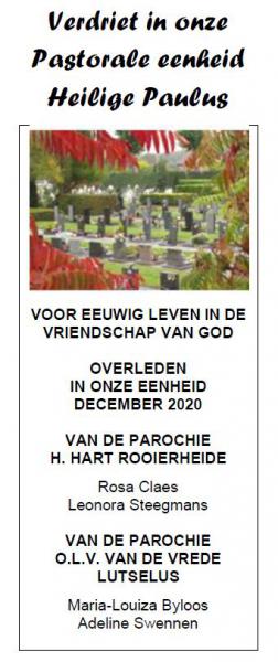 Vreugde en verdriet december 2020 